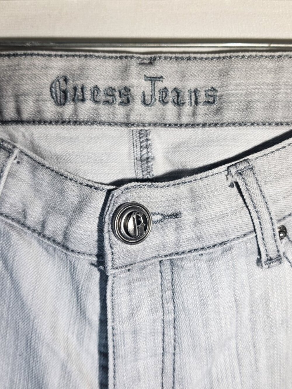 VINTAGE GUESS MENS Jeans Size 34X30 Made In USA Blue Denim Jeans 90s USA WOODSTK - Picture 3 of 7